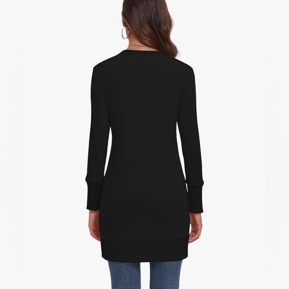Snap Button Down Ribbed Cardigan Black Size S - Picture 5 of 10